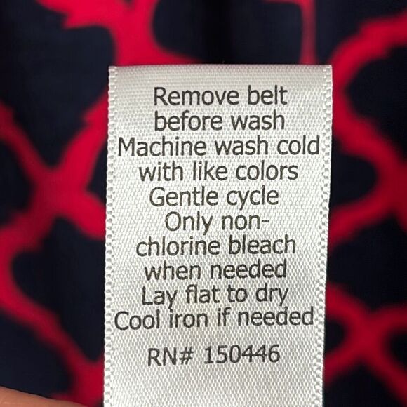 Mix by 41 Hawthorn blue & red wrap bodice sleeveless lined dress w self tie M - Picture 11 of 12